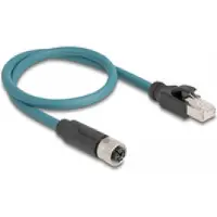 DeLOCK M12 8-pins X-gecodeerd (v) - RJ45 (m) industriële netwerkkabel | CAT6a | PUR | 0,50 meter