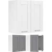 Hioshop Colura keuken bovenkastje 60 cm 2 deuren antracietgrijs, wit.