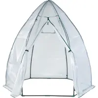 En.casa Tuinkas Hunze foliekas 200xØ240 cm wit en groen