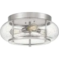 QUOIZEL Elstead Trilogy plafondlamp, E27, 3-voudig, 18 cm, geborsteld nikkel