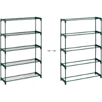 Relaxdays plantenrek binnen - 5 etages - metaal - 139 x 91 x 28,5 cm - groen