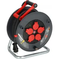 Brennenstuhl Professional kabelhaspel 320 KU 4200 (40m kabel in zwart, gemaakt van speciale kunststof, voor gebruik op bouwplaatsen en permanent buitengebruik, Made in Germany)