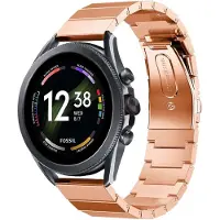 Strap-it Luxe metalen bandje - geschikt voor Fossil Gen 6 44mm / Gen 5e 44mm / Gen 5 - rosé goud