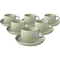 Villeroy & Boch Espressotassen mit Untertassen Perlemor Alga 60 ml Set van 6