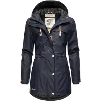NAVAHOO Tussenmantel 'Rainy Forest' donkerblauw / oranje / wit