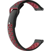 Strap-it Sport siliconen bandje - geschikt voor Garmin Vivoactive 4 45mm / Garmin Venu 2 - zwart/rood