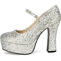 Maskworld Plateau schoenen glitter-zilver