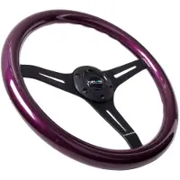 Nrg Classic Wood Grain Steering Wheel (350mm) Purple Pearl/Flake Paint w/Black 3-Spoke Center