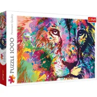 Trefl puzzel 1000 stukjes kleurrijke leeuw legpuzzel karton.