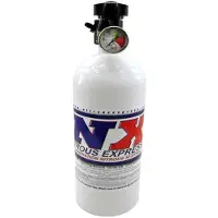 Nitrous Express 10lb Bottle w/Lightning 500 Valve (6.89 Dia x 20.19 Tall) w/Gauge
