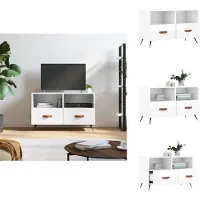 vidaXL Tv-meubel - Tv-meubelen - Tv Kast - Opbergkast - Tv-meubel 80x36x50 cm bewerkt hout hoogglans wit