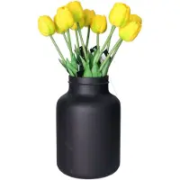 Countryfield Kunstbloemen bos Tulp Tulipa - 7x - 44 cm - geel - Real Touch - kunst zijdebloemen