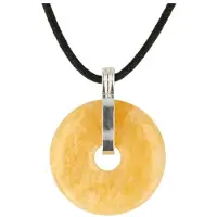Ruben Robijn Calciet geel donuthanger 30 mm aan koord