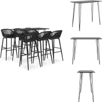 vidaXL Barset - Barsets - Bar Set - Bar Sets - 7-delige Barset zwart