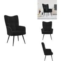 vidaXL Relaxstoel - Relaxstoelen - Fauteuil - Fauteuils - Relaxstoel fluweel zwart