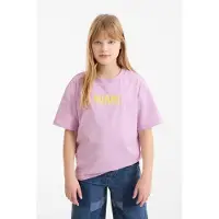 Me & My Monkey oversized T-shirt met printopdruk paars Meisjes Katoen Ronde hals - maat 170/176
