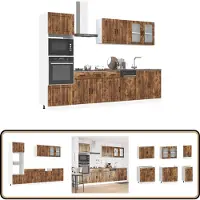 vidaXL Keukenkastenset Kalmar - 7-delig - Gerookt Eiken Keukenkasten - Houten Keukenkasten - Keukenopstelling - Kalmar Serie - Gerookt Eiken Meubels