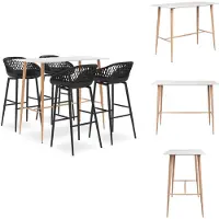 vidaXL Barset - Barsets - Bar Set - Bar Sets - 5-delige Barset wit en zwart