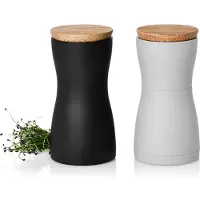 AdHoc Peper- en zoutmolen Twin Mini Zwart Grijs 13,3 cm