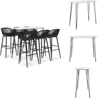 vidaXL Barset - Barsets - Bar Set - Bar Sets - 7-delige Barset wit en zwart