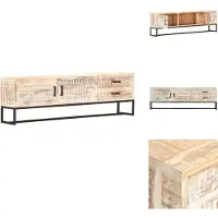 vidaXL Tv-meubel - Tv-meubelen - Tv-meubels - Tv-meubilair - Tv-meubel 140x30x45 cm massief acaciahout wit