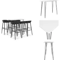vidaXL Barset - Barsets - Bar Set - Bar Sets - 7-delige Barset wit en zwart
