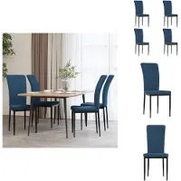vidaXL Eetkamerstoelen, 4 stuks, blauw, fluweel - Eetkamerstoelen