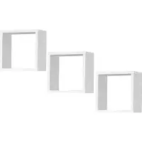 NORE Wandplankenset 25x25 cm in Mat Witte Afwerking - Set van 3| Laminaatbeplating met ABS Rand| Eenvoudig Zelfmontage