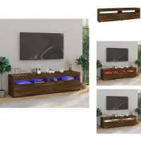 vidaXL Tv-kast - Tv-kasten - Tv-meubel - Tv-meubel Met LED-verlichting - Tv-meubelen met LED-verlichting 2 st 75x35x40 cm gerookt eiken