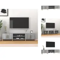 vidaXL Tv-kast - Tv-kasten - Tv-meubel - Hifi-meubel - Tv-meubel 180x31,5x40 cm bewerkt hout grijs sonoma eikenkleurig