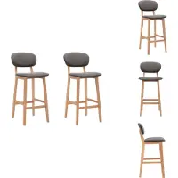 vidaXL Barstoel - Barstoelen - Stoel - Stoelen - Barkrukken 2 st stof lichtgrijs