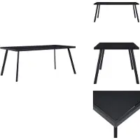 vidaXL Eettafel zwart 160 x 80 x 75 cm, glasplaat - Eettafels