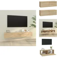 vidaXL Tv-kast - Tv-kasten - Tv-meubel - Tv-meubel Met LED-verlichting - Tv-wandmeubels 2 st 100x30x30 cm hout sonoma eikenkleurig