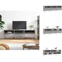 vidaXL Tv-meubel - Tv-meubels - Tv-kast - Hifi-kast - Tv-meubel 150x30x44,5 cm bewerkt hout grijs sonoma eikenkleurig
