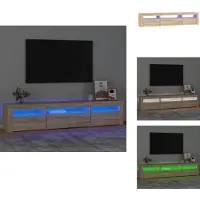 vidaXL Tv-kast - Tv-kasten - Tv-meubel - Tv-meubel Met LED-verlichting - Tv-meubel met LED-verlichting 195x35x40 cm sonoma eikenkleurig