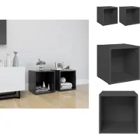 vidaXL Tv-kast - Tv-kasten - Televisiekast - Televisiekasten - Tv-meubelen 2 st 37x35x37 cm bewerkt hout grijs