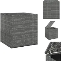 vidaXL Tuinkussenbox van PE-rotan, 100x97,5x104 cm, grijs - Tuinboxen