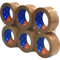DULA verpakkingstape - Papier - 50mm x 50 m - 6 rollen - Papiertape - Bruin - Papieren plakband