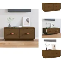 vidaXL Tv-kast - Tv-kasten - Tv-meubel - Hifi-meubel - Tv-meubel 80x34x35 cm massief grenenhout honingbruin