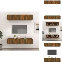 vidaXL Tv-kast - Tv-kasten - Tv-meubel - Hifi-meubel - Tv-meubelen 4 st 80x30x30 cm bewerkt hout gerookt eikenkleur
