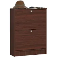 NORE Wenge Klassieke Schoenenkast met 2 Klapdeuren, 60 cm - Stijlvolle Opslagunit voor 6 Paar Schoenen