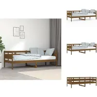 vidaXL Dagbed, honingbruin, massief grenenhout, 80x200 cm - Bedden & bedframes