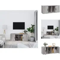 vidaXL Tv-kast - Tv-kasten - Tv-meubel - Tv-meubel Met LED-verlichting - Tv-meubel 100x35x40 cm bewerkt hout grijs sonoma eikenkleurig