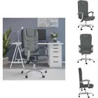 vidaXL bureaustoel met massagefunctie, donkergrijs, gestoffeerd - Bureaustoelen