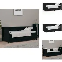 vidaXL Dagbed, zwart, 75x190 cm, massief grenenhout - Bedden & bedframes
