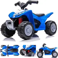 Sun baby Elektrische kinderauto quad, 3km/h, kinderquad, meerijdende auto voor kinderen vanaf 18 maanden, ledlamp, speelgoed (Blauw)