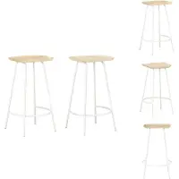 vidaXL Barkrukken, 2 stuks, mango massiefhout - Barkrukken