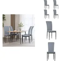 vidaXL Eetkamerstoelen, 4 stuks, lichtgrijs, fluweel - Eetkamerstoelen