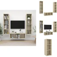 vidaXL Tv-kastenset - Tv-kastensets - Tv-kasten - Tv-meubelset - 3-delige Tv-meubelset spaanplaat sonoma eikenkleurig