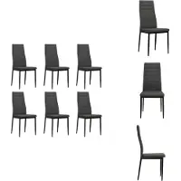 vidaXL Eetkamerstoelen, 6 stuks, stof, donkergrijs - Eetkamerstoelen